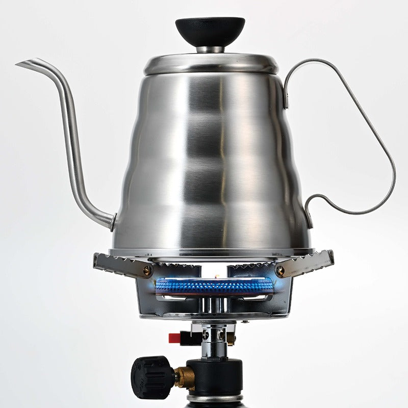 Hario V60 Metal Drip Kettle Buono 500ml - on a gas burner