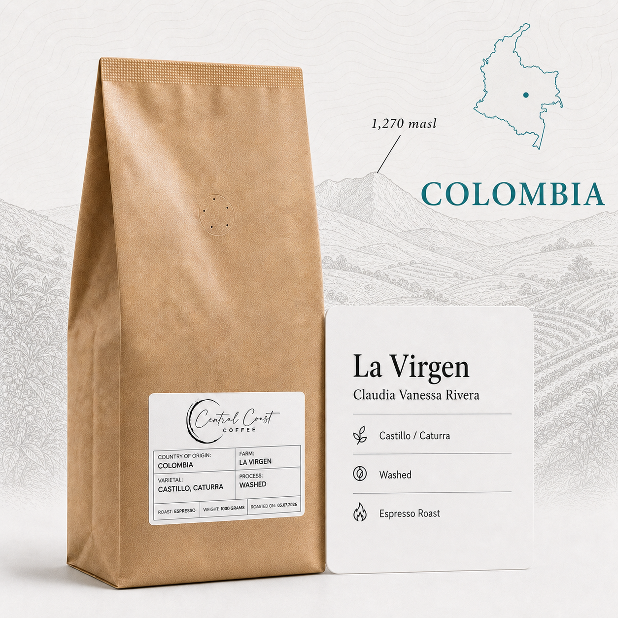 Colombia | La Virgen | Caturra / Castillo Washed 1kg bag