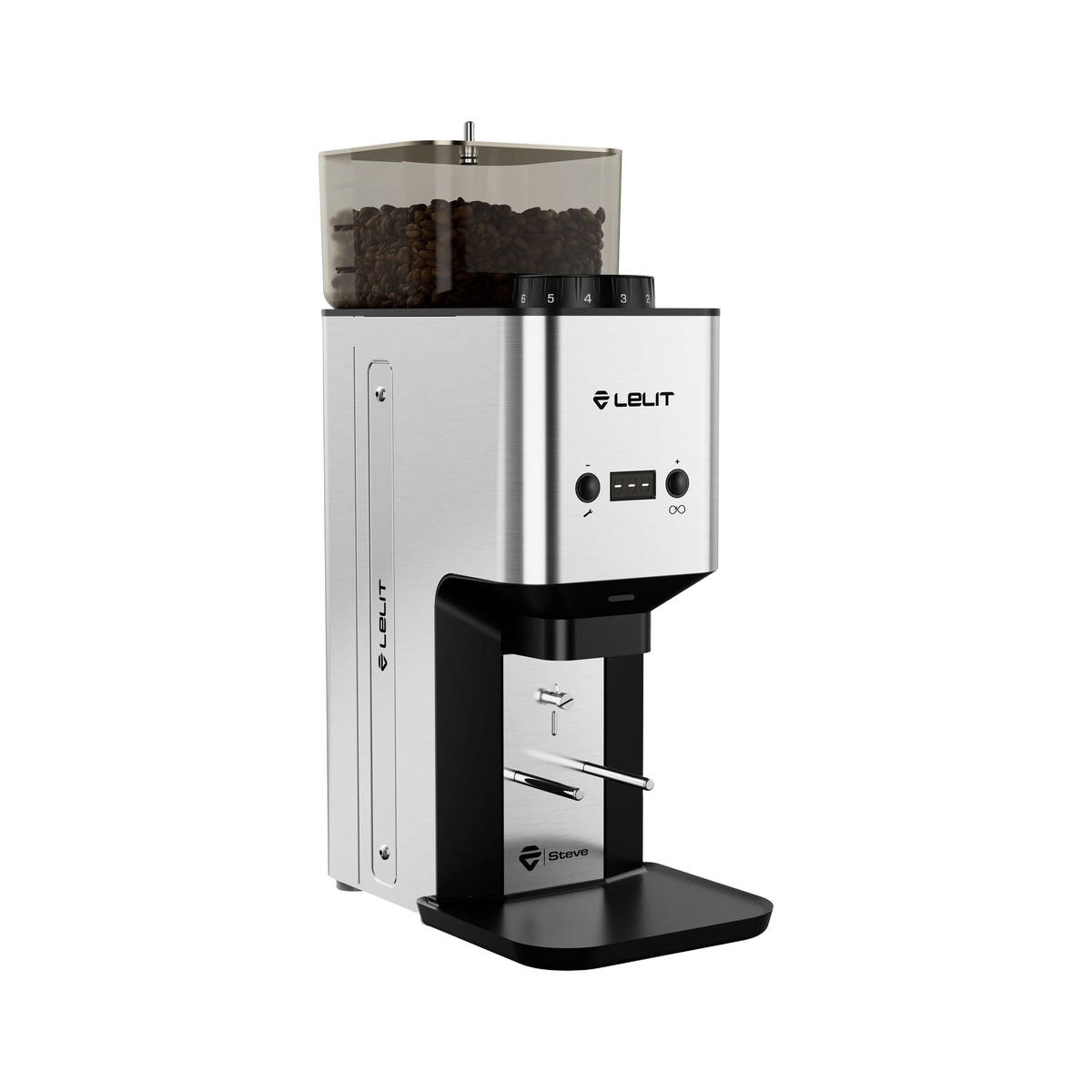 Lelit Steve Flat BURR BSS Type Q Coffee grinder Brushed steel - product view 1