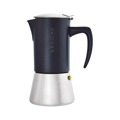 Grosche Milano Stovetop Espresso Coffee Maker Black Stainless Steel 6/10 Cup - product view 1