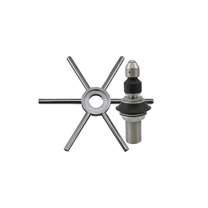 Rhino Pitcher Rinser Spinjet Spray Assembly & Actuator Star. NSF Certified