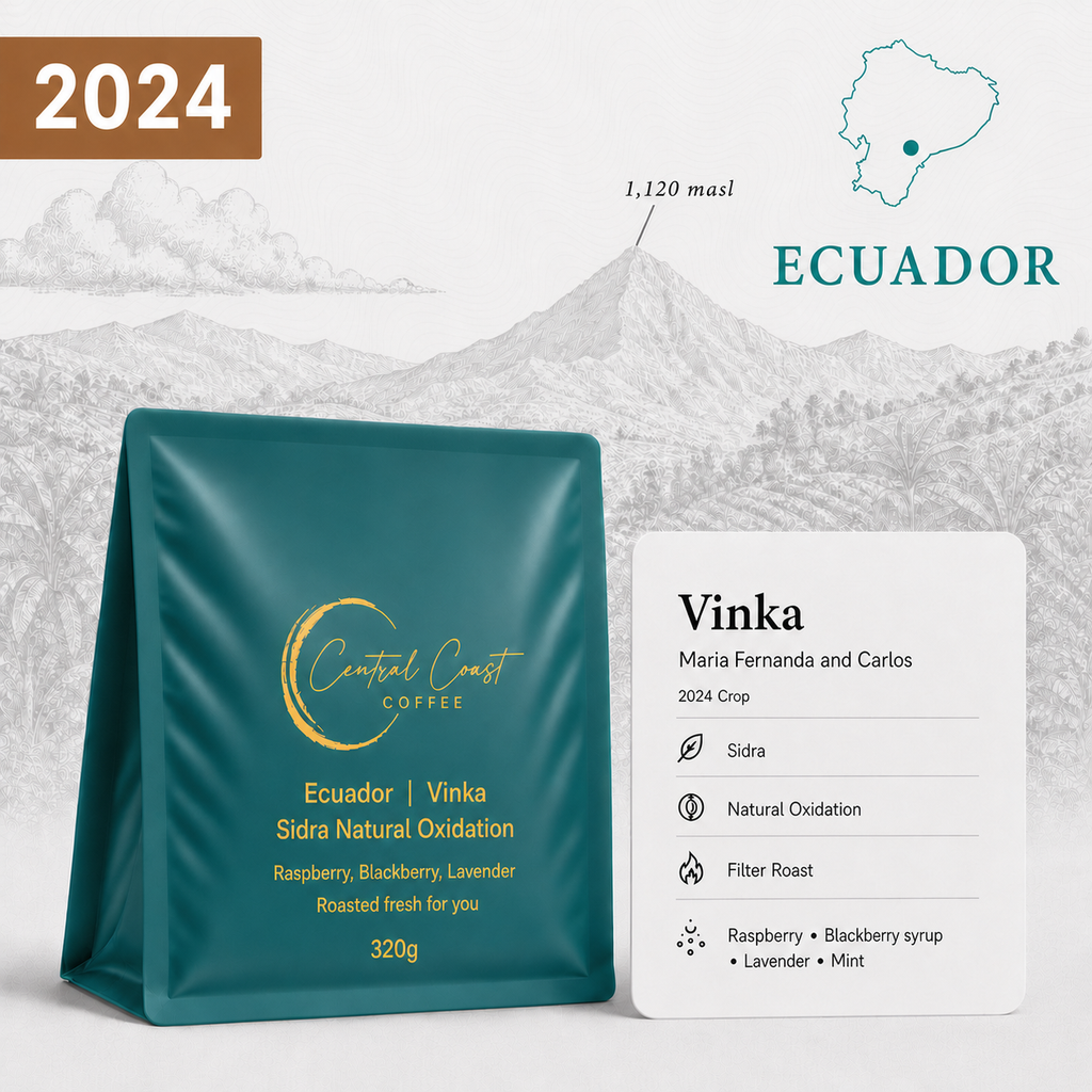 Central Coast Coffee Ecuador Vinka Farm Sidra Natural Oxidation coffee beans 320g bag